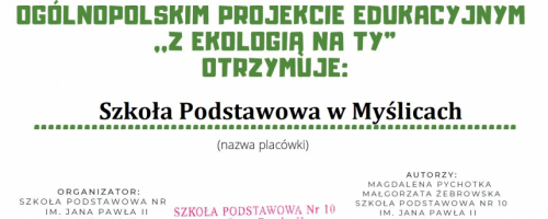 Ogólnopolski projekt „Z ekologią na Ty”