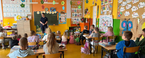 Bezpieczne wakacje – spotkanie z rzecznikiem prasowym KPP w Sztumie 10.06.2025 r